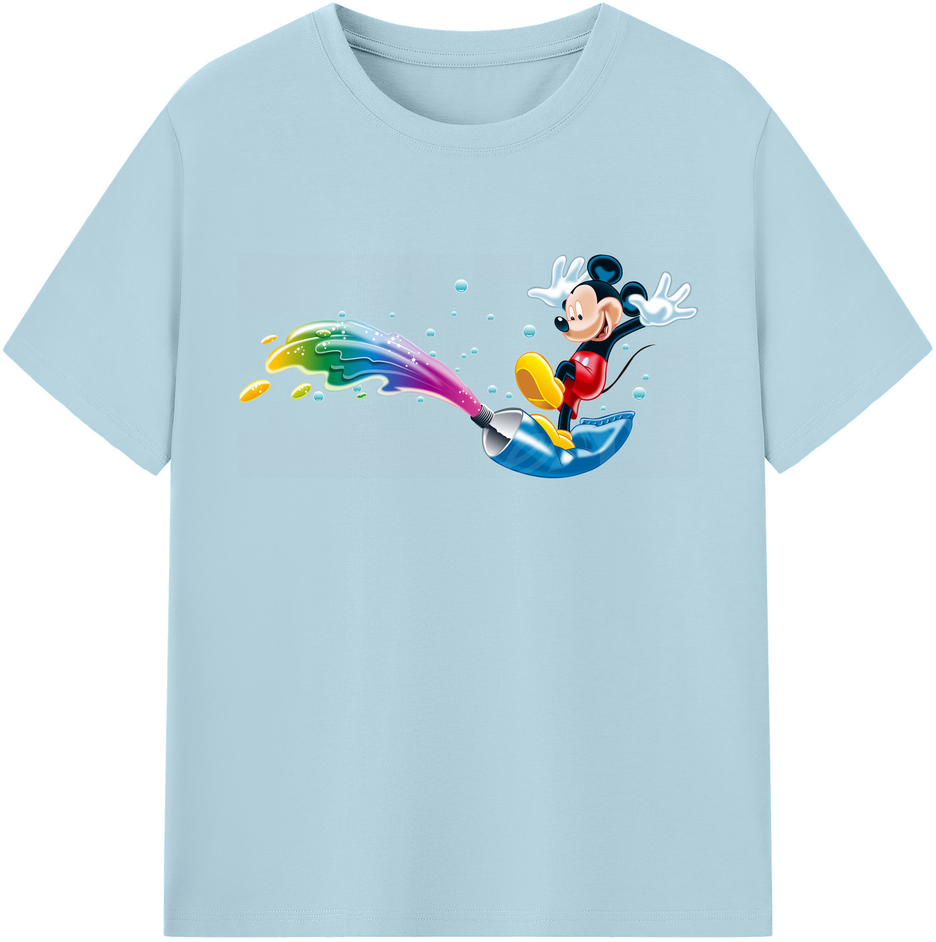 （画像用） ミッキーマウス Mickey Mouse 綿100％半袖Tシャツ（フロントプリント）